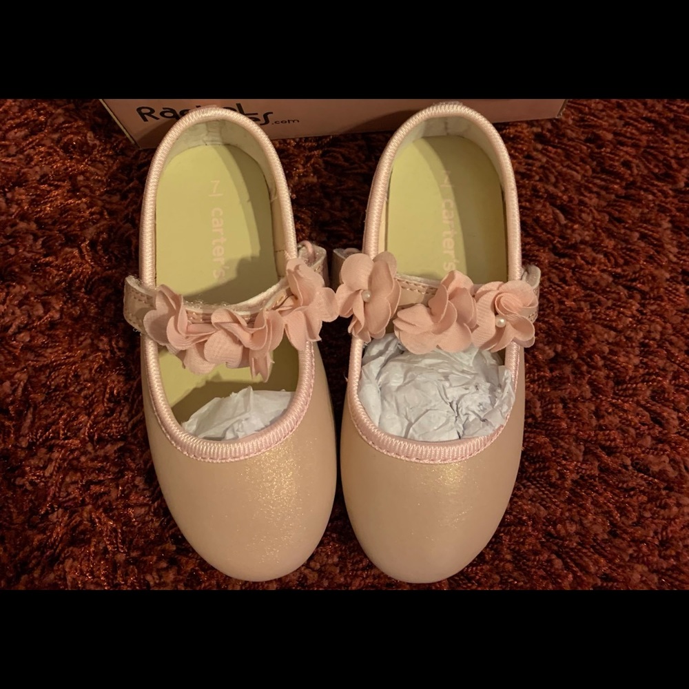Carters Toddler Size 7 Pink with Adjustable Velcro Strap Mary Jane Shoes